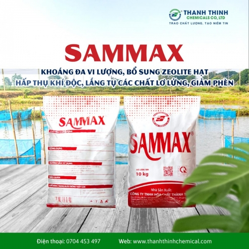 SAMMAX - Khoáng đa vi lượng bổ sung Zeolite hạt, hấp thụ khí độc