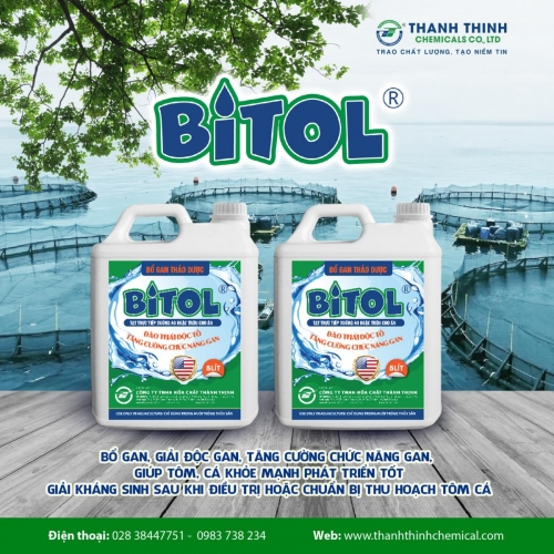 BITOL® (5 lít/can) - Bổ gan, giải độc gan, tăng cường chức năng gan, giúp tôm cá phát triển tốt, Giải kháng sinh sau khi điều trị hoặc chuẩn bị thu hoạch tôm cá