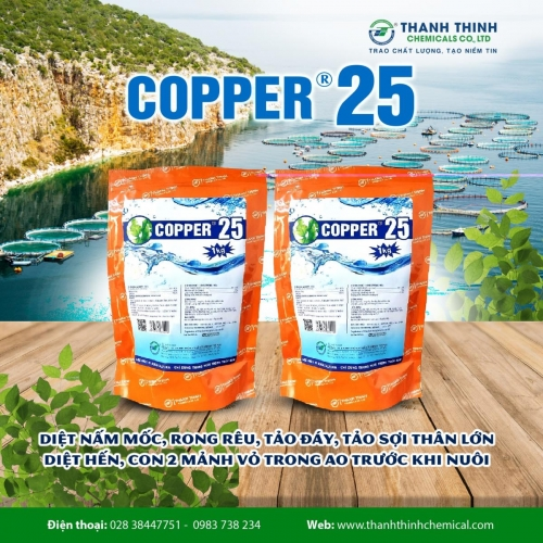 COPPER®25 (1 kg/gói) - Diệt nấm mốc, rong rêu, tảo đáy, tảo sợi, con 2 mảnh vỏ